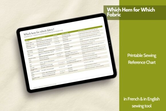 Which Hem for Which Fabric Chart