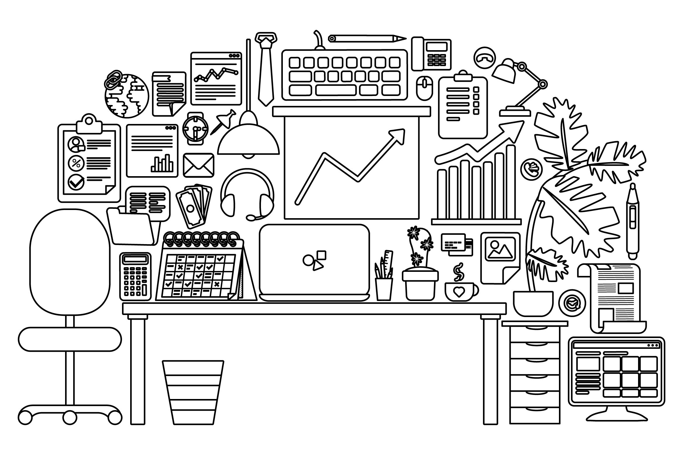 Workspace Monochrome – 40 Icons