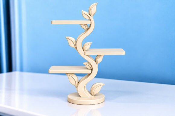 Leaf Vine Display Shelf STL – 3D Printable Botanical Wall Shelf - Image 2