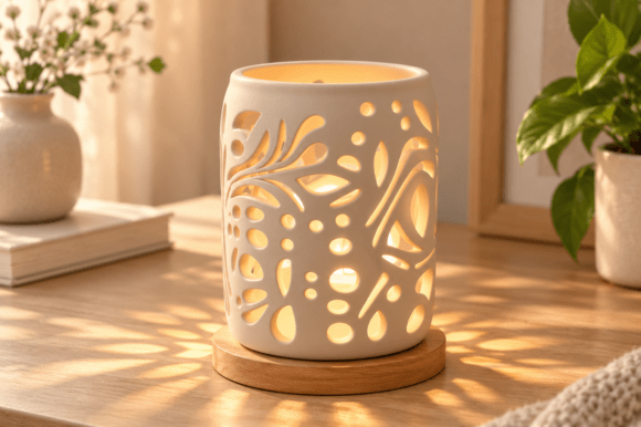3D STL Leaf Pattern Home Decor – Printable Lantern & Decor STL Files - Image 1