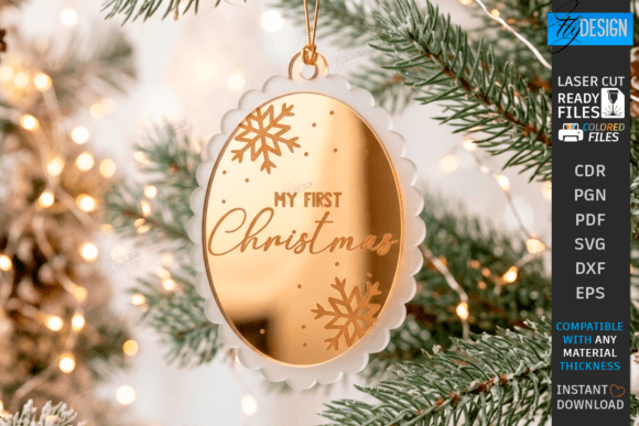 Acrylic Christmas Ornament Laser Cut laser cut file