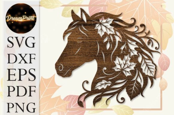 Autumn Horse Head Laser Cut SVG Laser Cutting By Dream Print