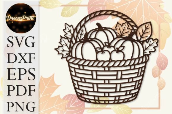 Autumn Pumpkin Basket Laser Cut SVG Laser Cutting By Dream Print