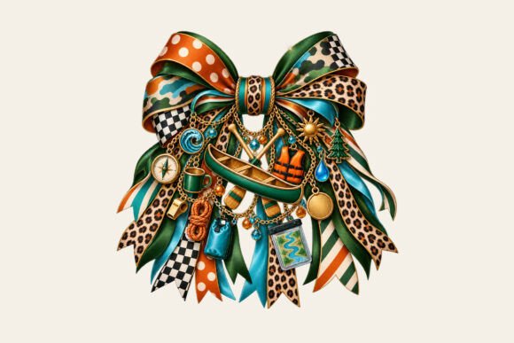 Canoe Lover Bow Charm PNG