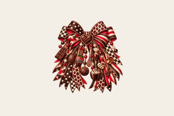 Chocolate Lover Bow Charm PNG