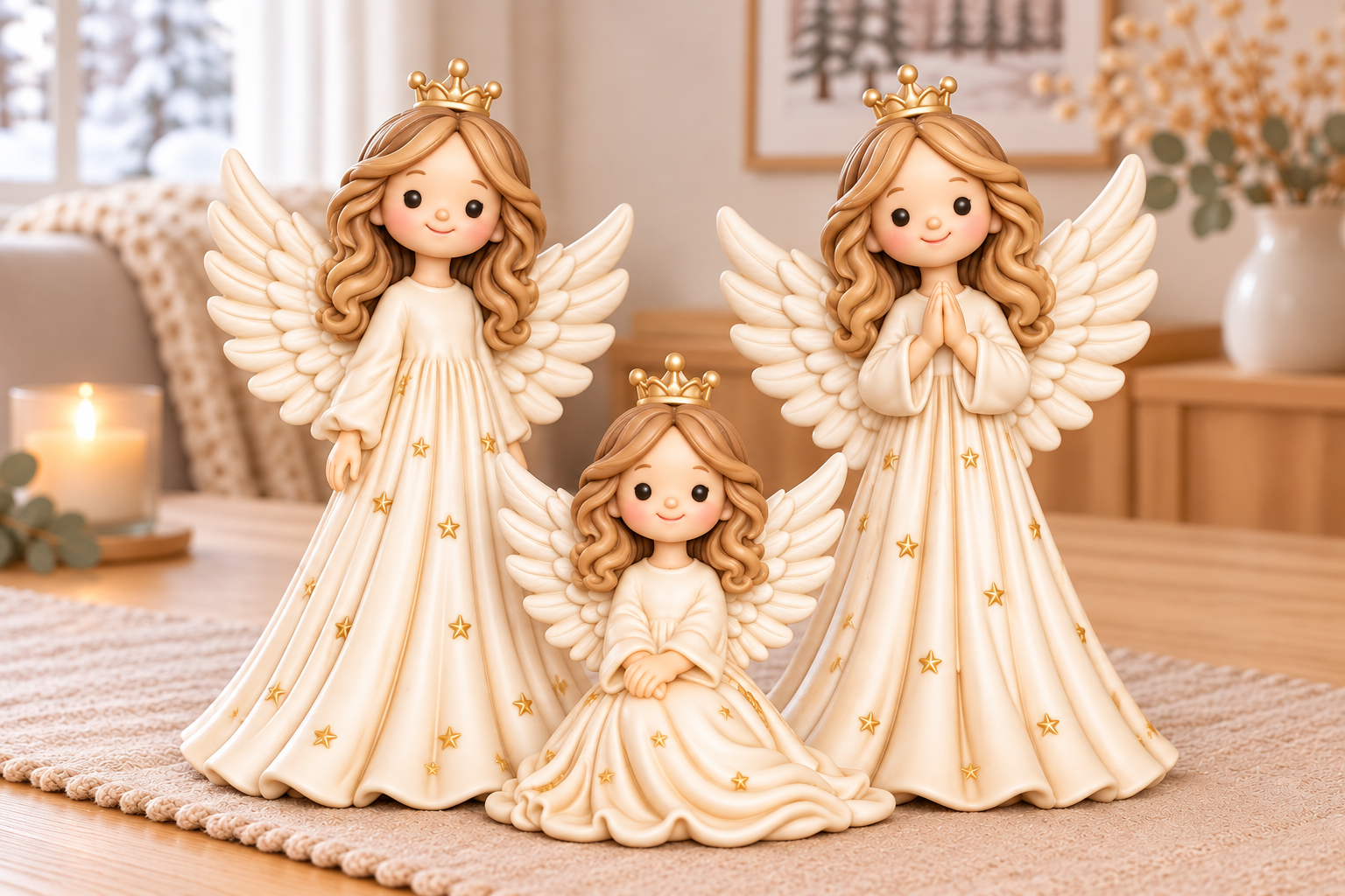 Christmas Angel Trio 3D Print STL Bundle – Elegant Holiday Figurines - Image 3