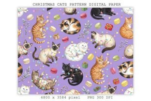 Product Design Digital Graphics Christmas Cats Pattern Digital Paper PNG Graphic by Lazy Sun · Creative ...