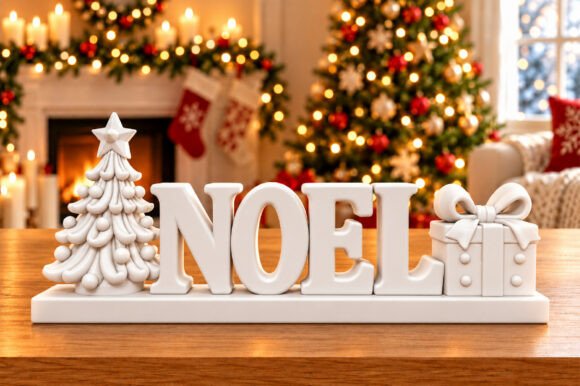 Christmas Noel Decor STL 3D Print – Holiday Table & Mantel Model - Image 2