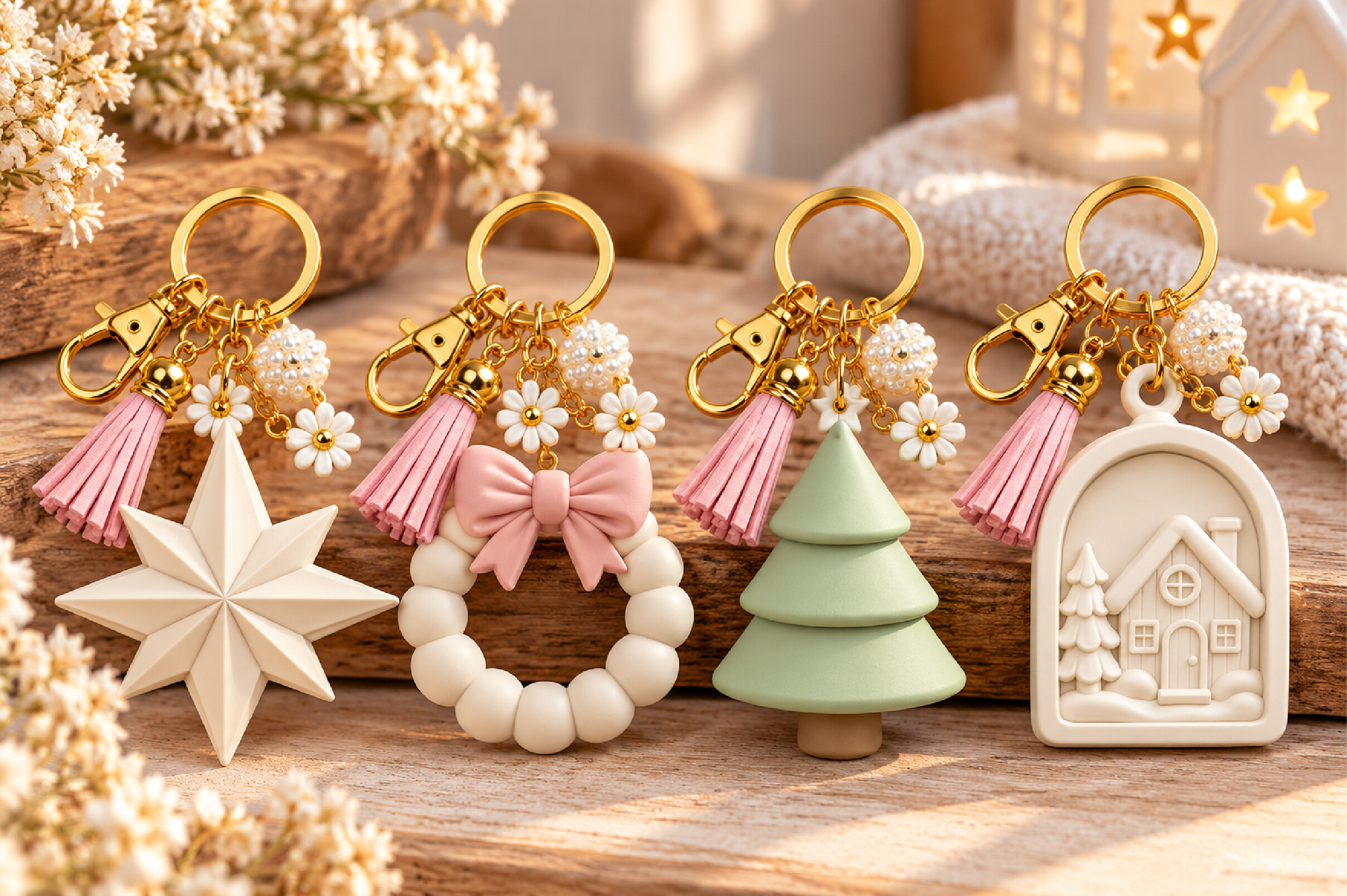 Christmas Ornament Keyring STL – Festive Holiday Keychain Set for 3D Printing - Image 4
