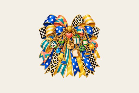 Community Volunteer Bow Charm PNG
