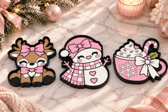 Coquette Christmas Trinket Trays 3MF – 3 Designs for FDM 3D Printing - Image 2