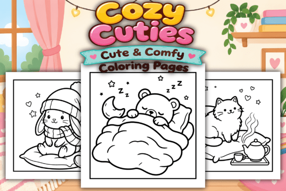 Cozy Cuties Cute & Comfy Coloring Pages