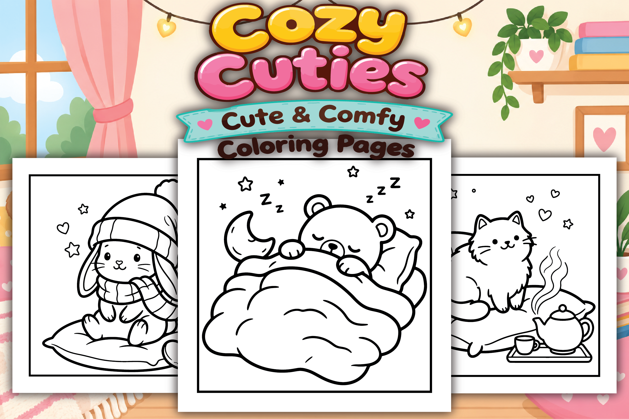 Cozy Cuties Cute & Comfy Coloring Pages