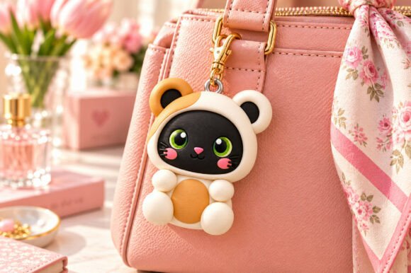 Cute Cat Bear Keychain 3D STL – Kawaii Chibi Animal Print File - Image 3