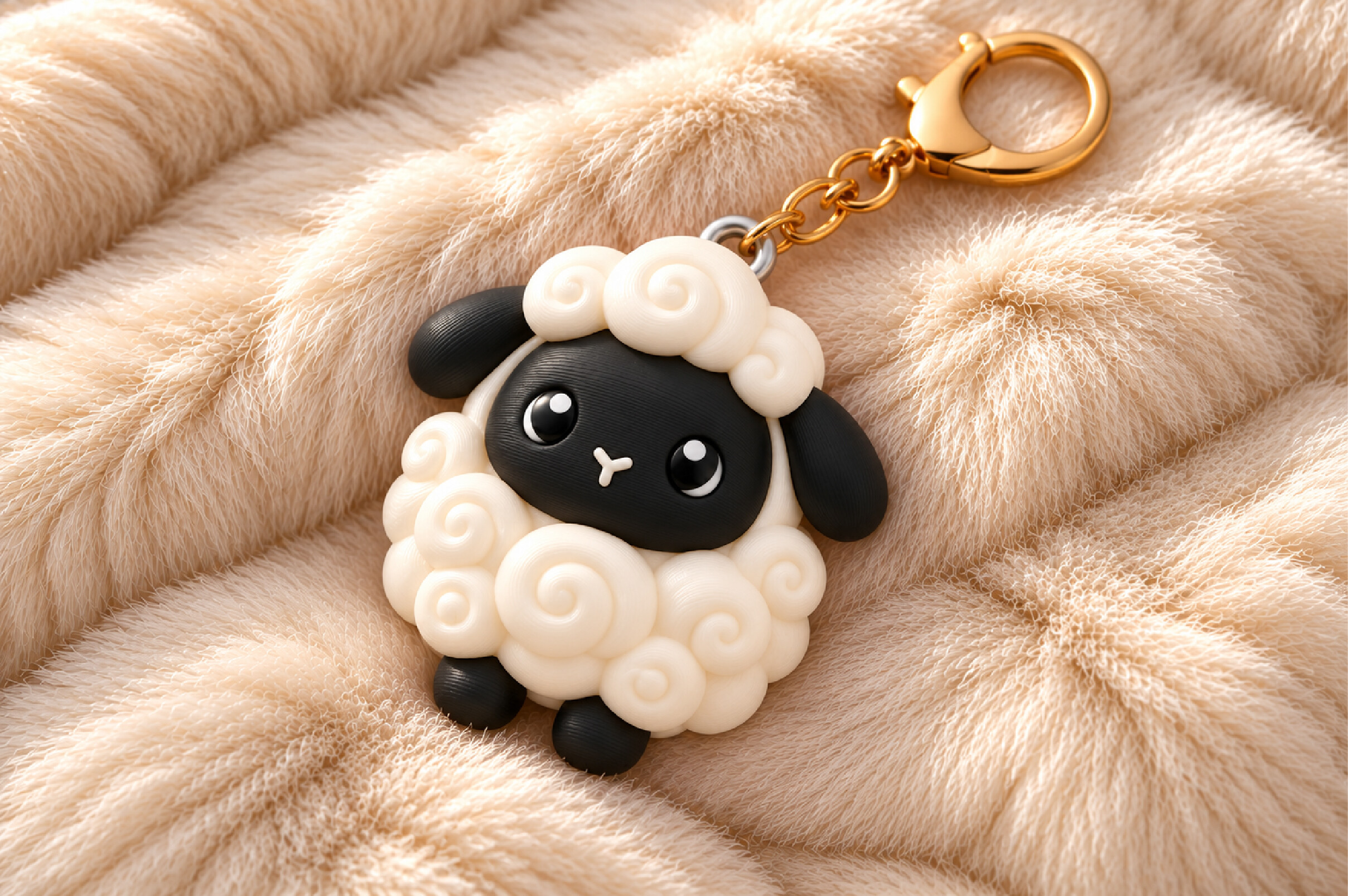 Cute Chibi Sheep Keychain 3D STL – Kawaii 3D Printable Model - Image 5
