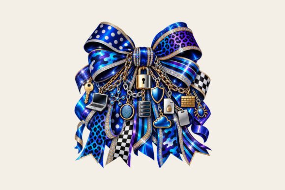 Cybersecurity & Data Bow Charm PNG