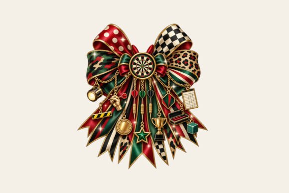 Darts Player Bow Charm PNG
