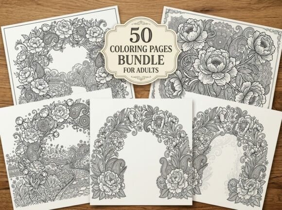Decorative Peony Arch Garden Coloring
