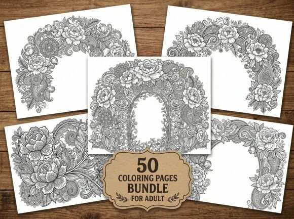 Decorative Peony Arch Garden Coloring