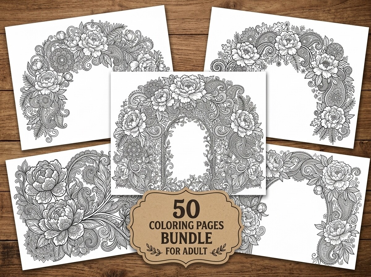 Decorative Peony Arch Garden Coloring
