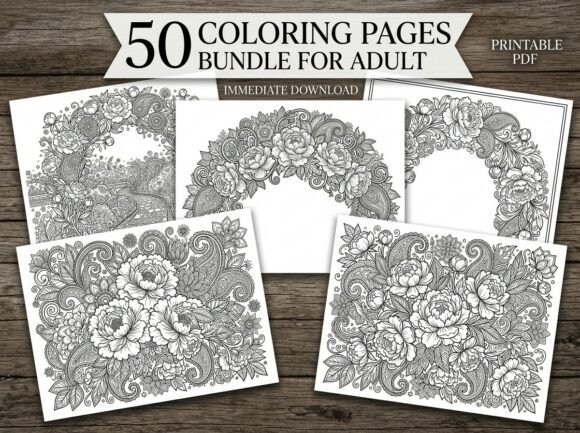 Decorative Peony Arch Garden Coloring