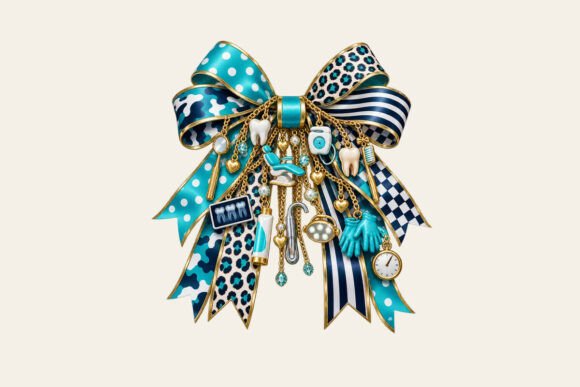 Dentist Bow Charm PNG