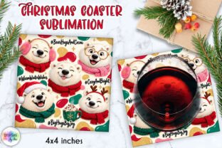 Funny Christmas Polar Bear Coaster Graphic by Designs by Ira · Creative ...