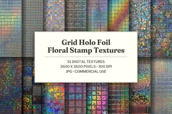 2 Floral Holo Stamp Designs & Graphics