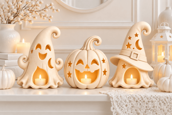 Halloween Lantern Tealight Holder STL Set – 3 Spooky 3D Print Designs - Image 2