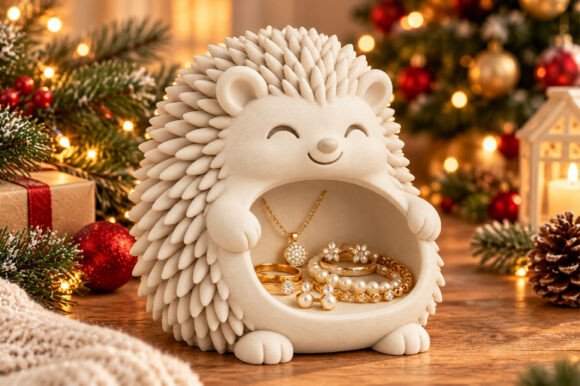 Hedgehog Jewelry Holder STL - Cute 3D Printable Ring & Jewelry Organizer - Image 3