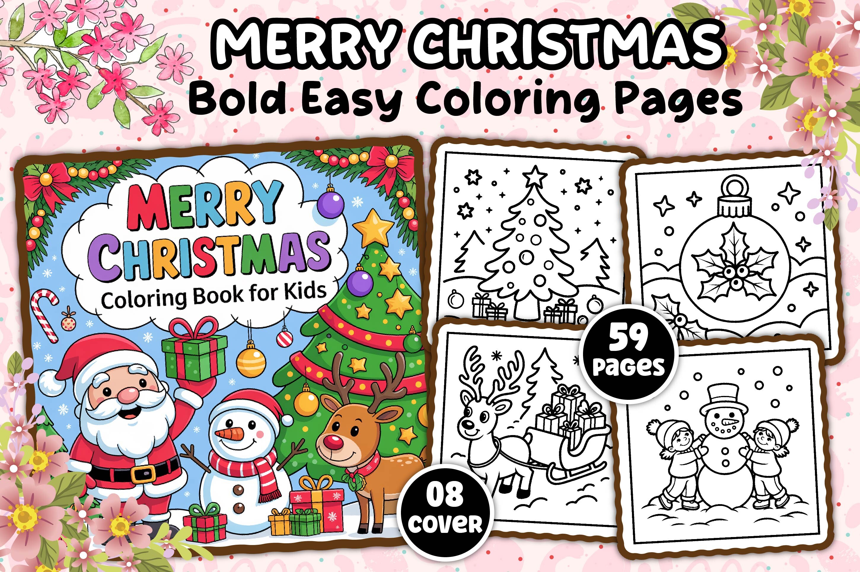 Merry Christmas Coloring Pages for Adult