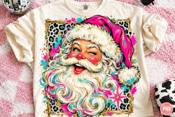 Preppy Leopard Santa Claus PNG Graphic Illustrations By SinaCreation
