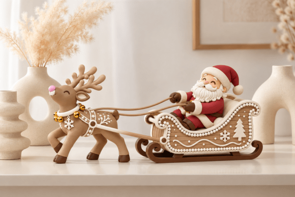 Christmas Reindeer Figurine Set STL  3D Printable Holiday Decor, 3 Poses - Image 14
