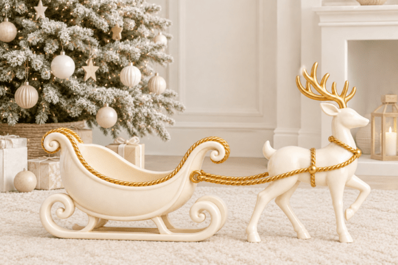 Santa Sleigh Reindeer STL – 3D Print Christmas Decor File - Image 2