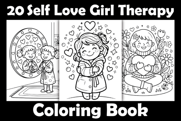 Self Love Girl Therapy Coloring Book