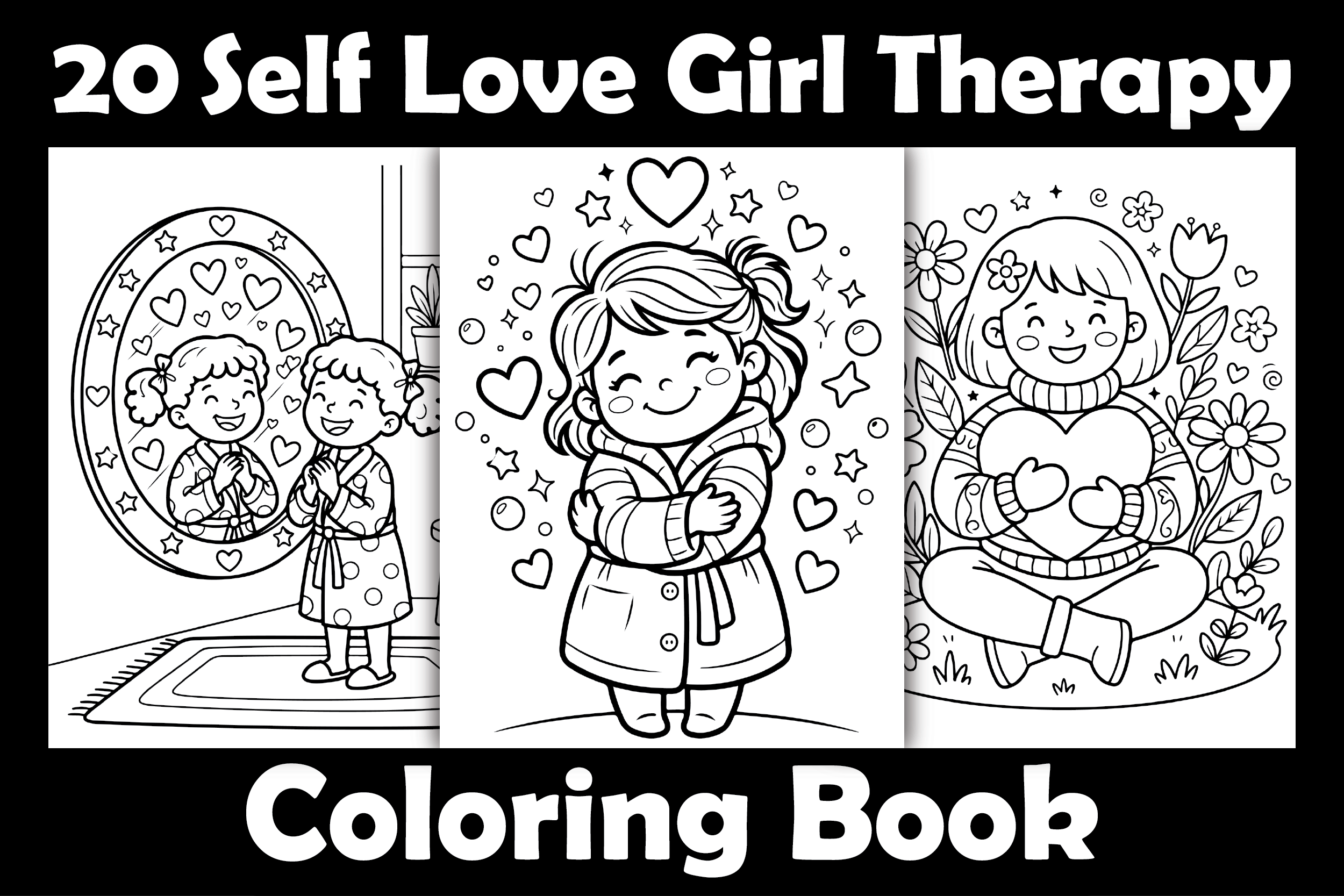 Self Love Girl Therapy Coloring Book