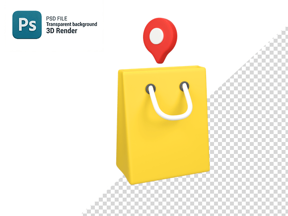 Shopping with Location Isolated 3d