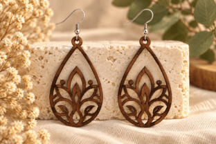 Single Cut File Usage Wooden Earrings Laser Cut SVG · Creative Fabrica