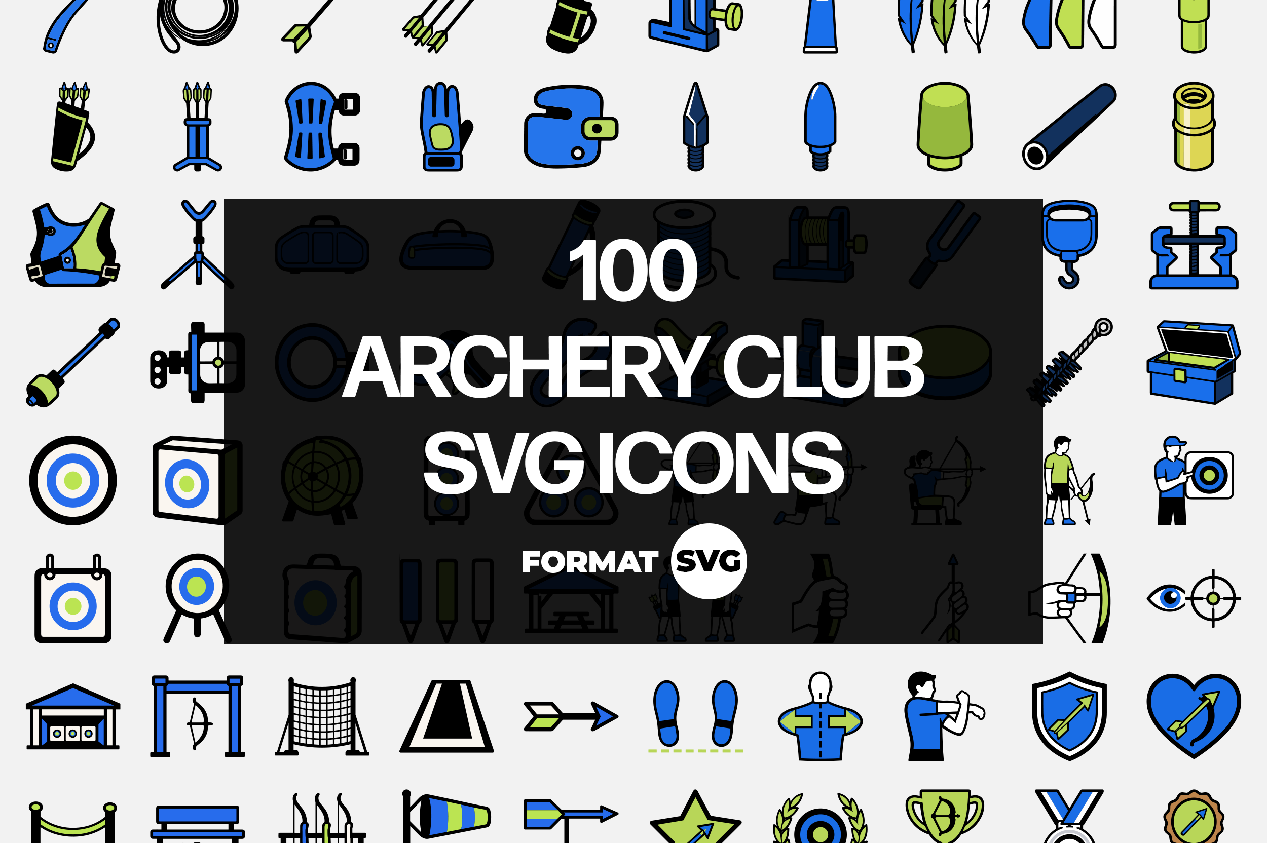 100 Archery Club SVG Icons