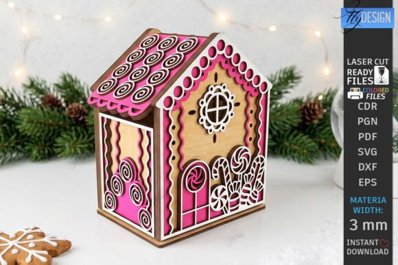 3d Christmas Gingerbread House Laser Cut Laser Cutting