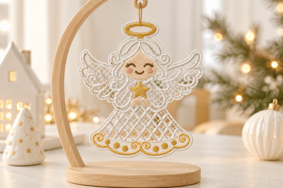 Angel Christmas Ornament Embroidery File