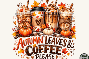 Autumn Leaves Coffee Fall PNG Design