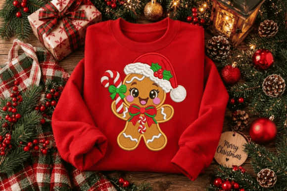Christmas Gingerbread Girl Embroidery