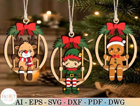 Christmas Ornament SVG Bundle (Design 3) laser cut file