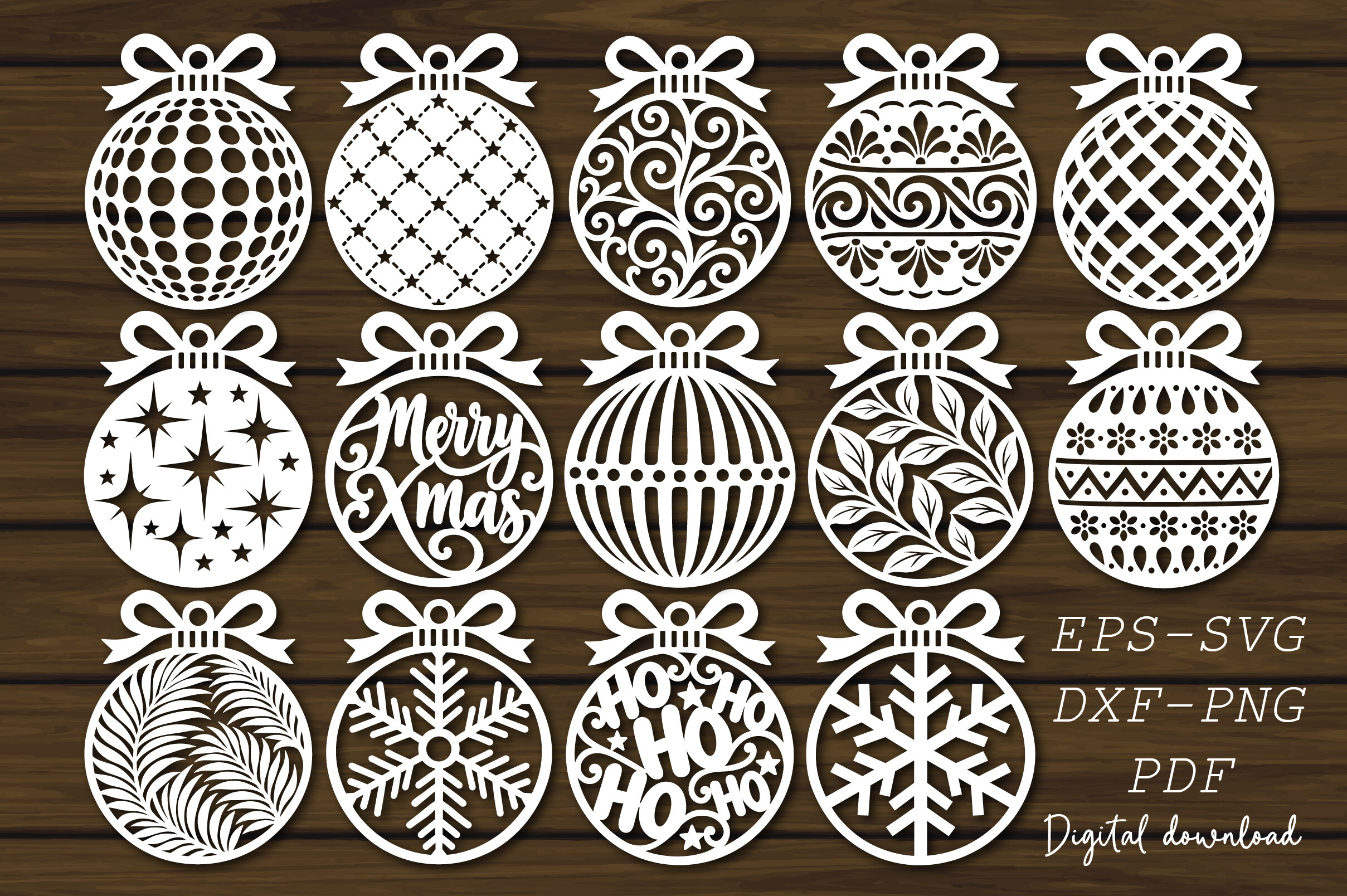 Christmas Ornament SVG Bundle (Compact Pack)