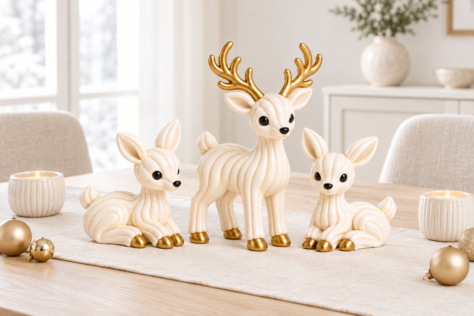 Christmas Reindeer Figurine Set STL  3D Printable Holiday Decor, 3 Poses - Image 6
