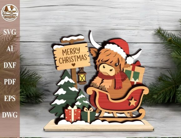 Christmas Reindeer Shelf Sitter Svg laser cut file