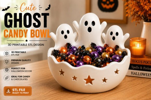 Halloween Ghost Figurine 3D STL File  Cute Printable Ghost Décor - Image 11