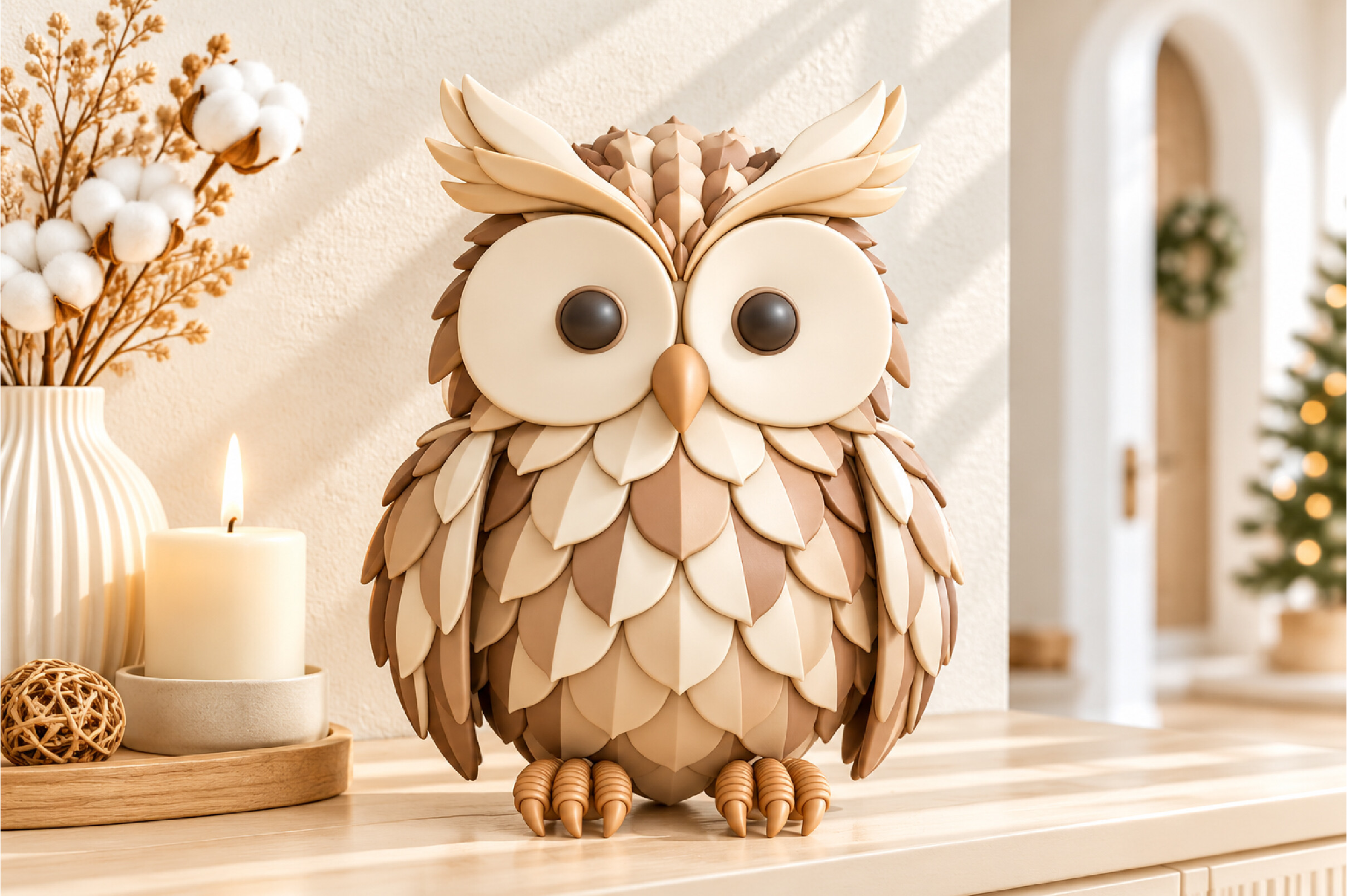 Cute Owl Figurine 3D Printing Model – Digital STL Download for Decor - Image 5