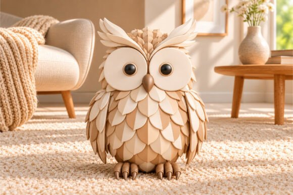 Cute Owl Figurine 3D Printing Model – Digital STL Download for Decor - Image 2